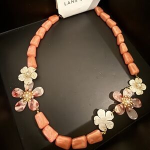 Lane Bryant Pink and White Floral Necklace